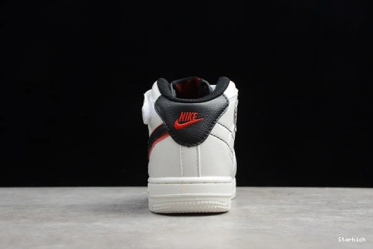 1 Force Air Nike Red 07 White Black Kids Mid 314197-101 1001